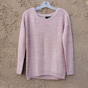 A.N.A long sleeve pink sweater with clear sequin